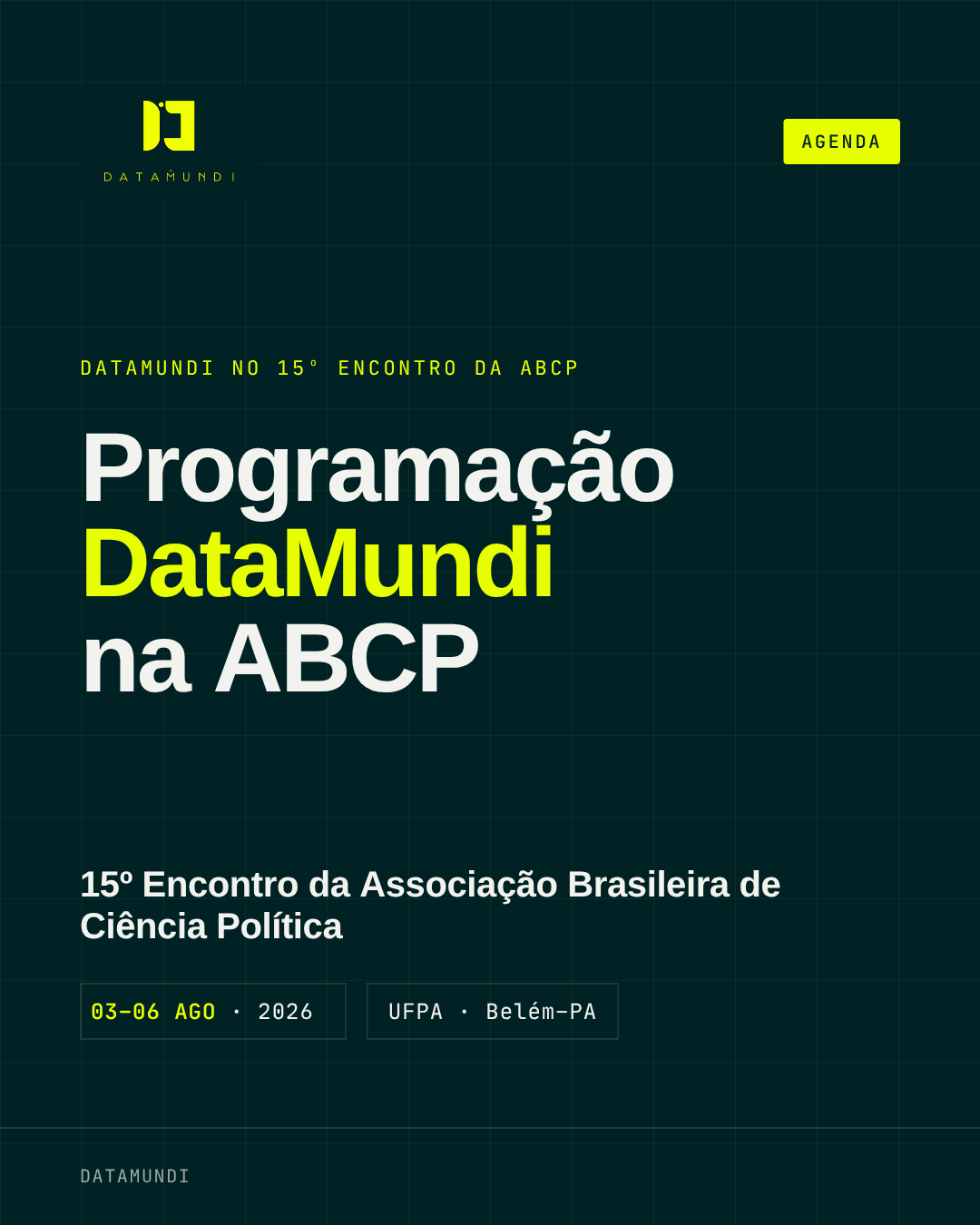 DataMundi estará presente no 15° encontro da Associação Brasileira de Ciência Política (ABCP)